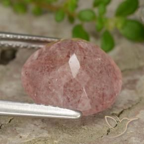 Quartzo Morango rosa médio Natural 4.68ct, Redondo, Translúcido
