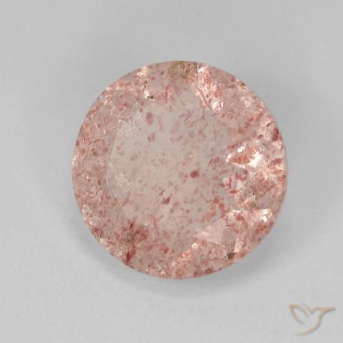 Quartzo Morango Luz rosa Natural 3.55ct, Redondo, Translúcido