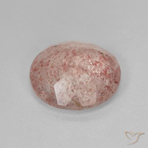 Quartzo Morango Luz rosa Natural 3.55ct, Redondo, Translúcido