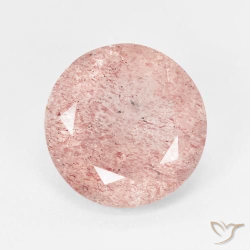 4.37ct Natural Luz rosa Quartzo Morango, Redondo, Translúcido