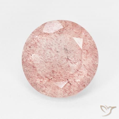 Quartzo Morango Luz rosa Natural 4.37ct, Redondo, Translúcido