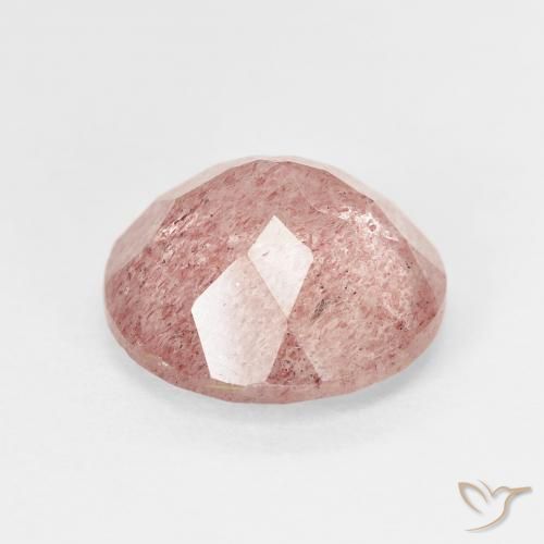 Quartzo Morango Luz rosa Natural 4.37ct, Redondo, Translúcido