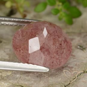 Quartzo Morango rosa médio Natural 4.49ct, Redondo, Translúcido
