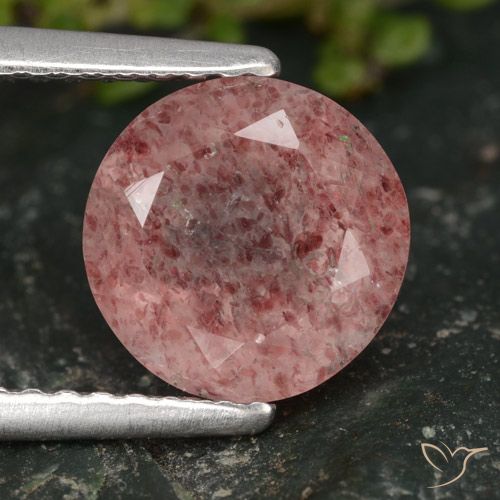 1.93ct Natural rosa médio Quartzo Morango, Redondo, Translúcido