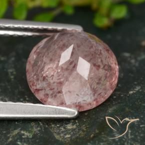 Quartzo Morango rosa médio Natural 1.93ct, Redondo, Translúcido