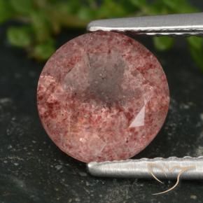 Quartzo Morango rosa médio Natural 1.80ct, Redondo, Translúcido