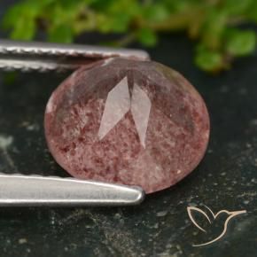 Quartzo Morango rosa médio Natural 1.80ct, Redondo, Translúcido