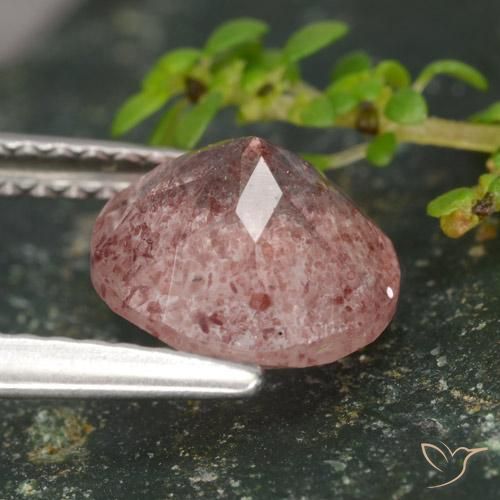 Quartzo Morango rosa médio Natural 1.78ct, Redondo, Translúcido