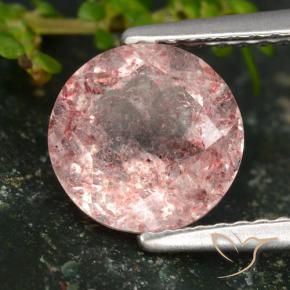 Quartzo Morango Luz rosa Natural 2.01ct, Redondo, Translúcido