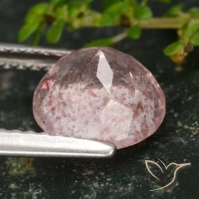 Quartzo Morango Luz rosa Natural 2.01ct, Redondo, Translúcido