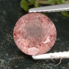 Quartzo Morango Rosa Terroso Natural 1.80ct, Redondo, Translúcido
