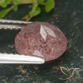 Quartzo Morango Rosa Médio Claro Natural 1.77ct, Redondo, Translúcido