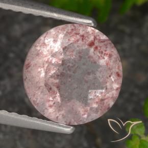 Quartzo Morango Luz rosa Natural 1.82ct, Redondo, Translúcido