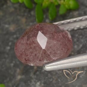 Quartzo Morango rosa médio Natural 1.68ct, Redondo, Translúcido