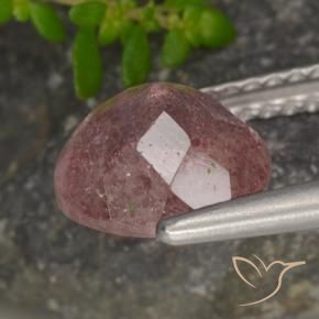 Quartzo Morango rosa rosa Natural 1.78ct, Redondo, Translúcido