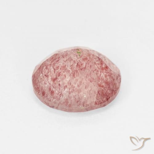 Quartzo Morango Rosa Terroso Natural 1.58ct, Redondo, Translúcido