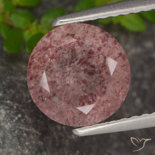 1.94ct Natural rosa médio Quartzo Morango, Redondo, Translúcido
