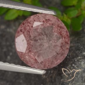Quartzo Morango rosa médio Natural 1.94ct, Redondo, Translúcido