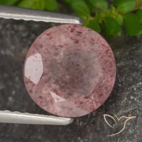 Quartzo Morango Tom Rosa Natural 1.71ct, Redondo, Translúcido