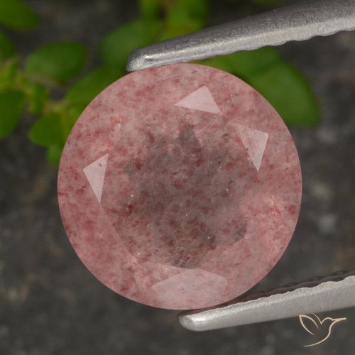 2.00ct Natural rosa médio Quartzo Morango, Redondo, Translúcido