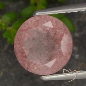 Quartzo Morango rosa médio Natural 2.00ct, Redondo, Translúcido