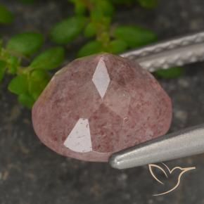 Quartzo Morango rosa médio Natural 2.00ct, Redondo, Translúcido