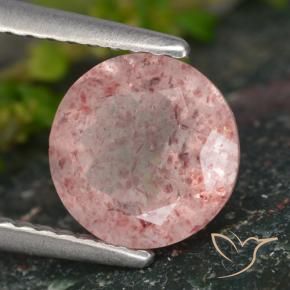 Quartzo Morango rosa rosa Natural 1.79ct, Redondo, Translúcido
