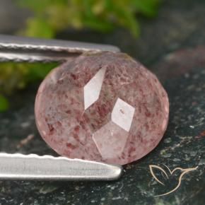 Quartzo Morango rosa rosa Natural 1.79ct, Redondo, Translúcido