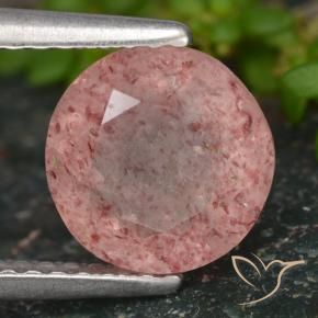 Quartzo Morango rosa rosa Natural 1.89ct, Redondo, Translúcido