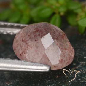 Quartzo Morango rosa rosa Natural 1.89ct, Redondo, Translúcido