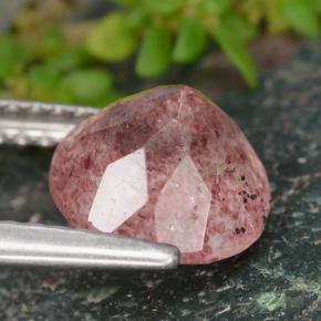 Quartzo morango rosa natural 1,97ct, corte redondo, translúcido