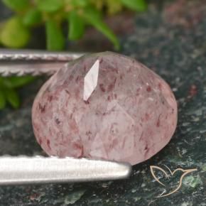 Quartzo Morango Coral Rosa Natural 1.98ct, Redondo, Translúcido