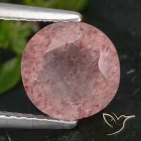 Quartzo Morango rosa médio Natural 2.00ct, Redondo, Translúcido