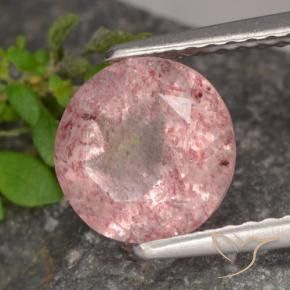 Quartzo Morango rosa médio Natural 1.75ct, Redondo, Translúcido