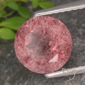 Quartzo Morango rosa rosa Natural 1.79ct, Redondo, Translúcido