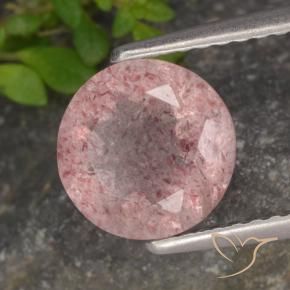 Quartzo Morango rosa médio Natural 1.61ct, Redondo, Translúcido
