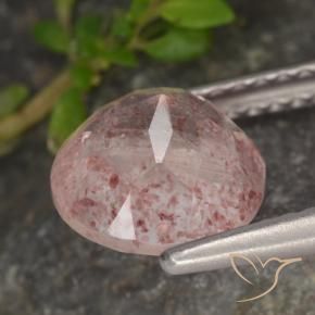 Quartzo Morango Luz rosa Natural 1.89ct, Redondo, Translúcido