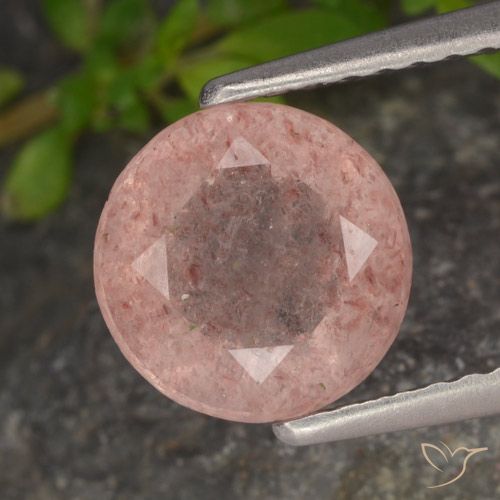 1.72ct Natural rosa médio Quartzo Morango, Redondo, Translúcido