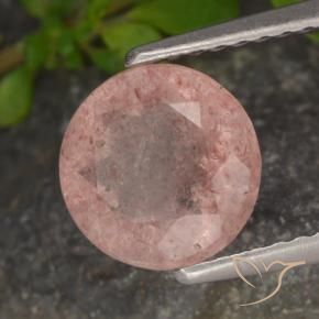 Quartzo Morango rosa médio Natural 1.72ct, Redondo, Translúcido