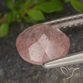 Quartzo Morango rosa médio Natural 1.72ct, Redondo, Translúcido
