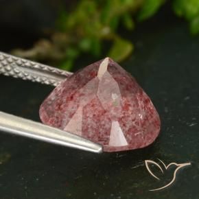 Quartzo Morango Rosa escuro Natural 4.31ct, Redondo, Translúcido