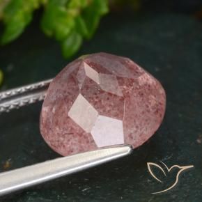 Quartzo Morango Rosa escuro Natural 4.84ct, Redondo, Translúcido