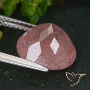 Quartzo Morango Rosa médio-escuro Natural 4.76ct, Redondo, Translúcido