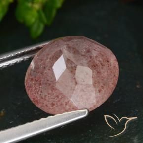 Quartzo Morango Rosa escuro Natural 4.29ct, Redondo, Translúcido