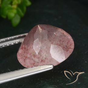 Quartzo Morango rosa rosa Natural 4.14ct, Redondo, Translúcido