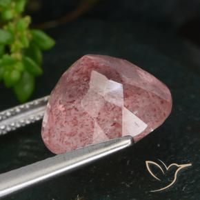 Quartzo Morango rosa rosa Natural 5.02ct, Redondo, Translúcido