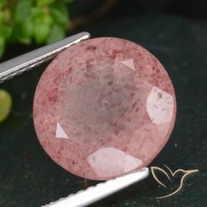Quartzo Morango rosa rosa Natural 7.13ct, Redondo, Translúcido