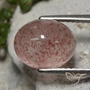 Quartzo Morango Rosa escuro Natural 4.01ct, oval, Translúcido