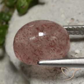 Quartzo Morango Rosa escuro Natural 4.01ct, oval, Translúcido