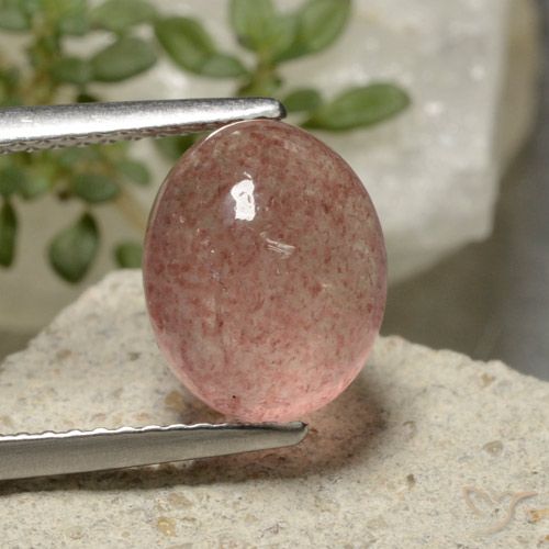 3.57ct Natural Rosa Profundo Quartzo Morango, oval, Translúcido